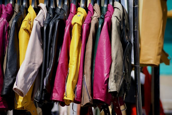 An image showing a rack of vintage clothes for sale
