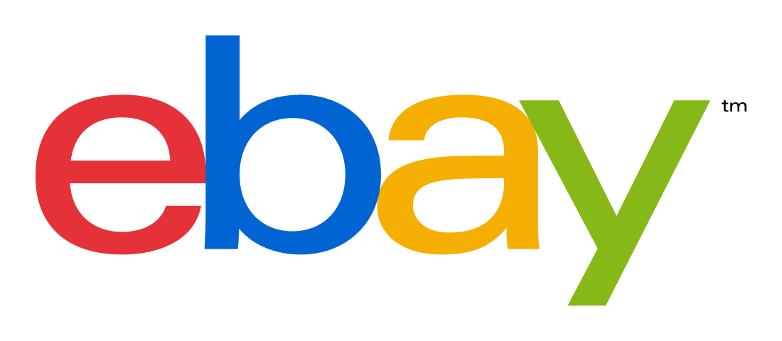 Ebay logo on a black background.