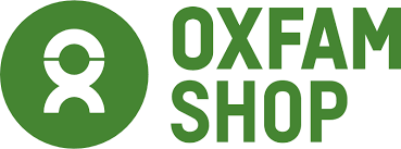 Oxfam shop logo on a white background.