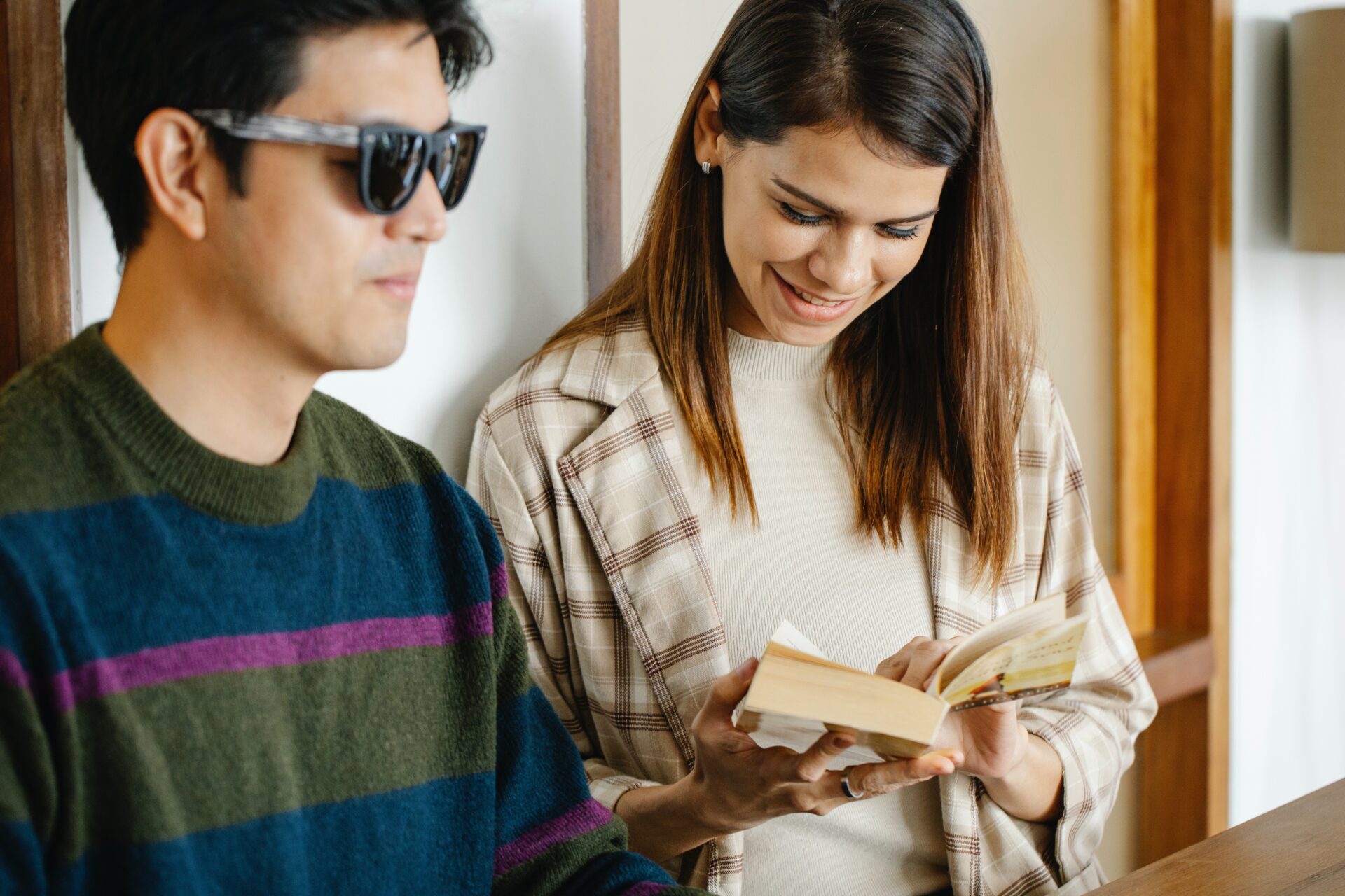 Couple reading a book