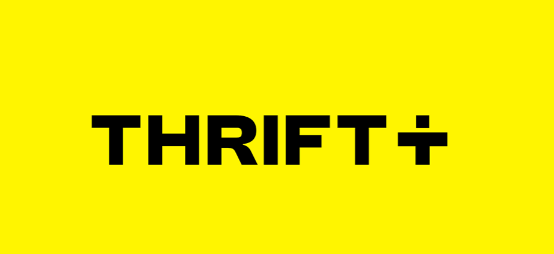 A yellow background with the word thrift on it.