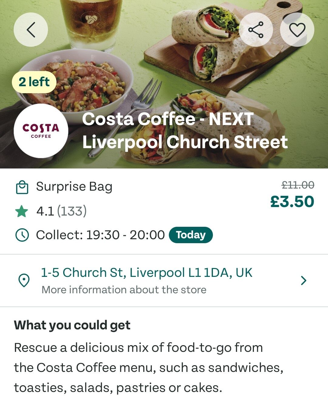Costa coffee - screenshot.