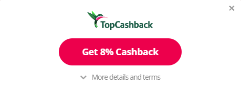 TopCashback browser extension cashback closeup