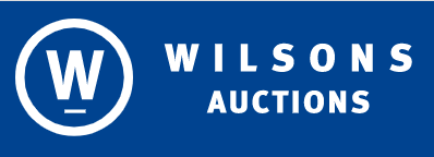 Wilson's auctions logo on a blue background.