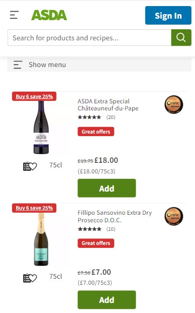 Asda wine deals