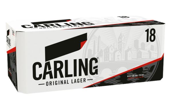 Pack of 18 carling original lager beer cans.