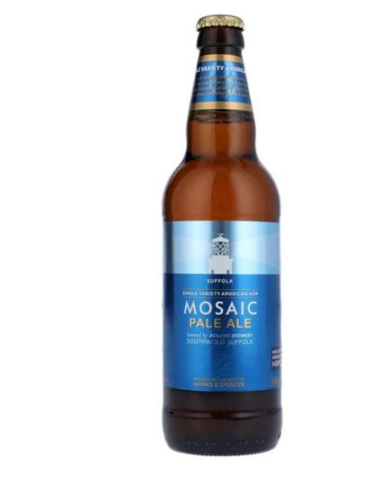 A bottle of mosaic pale ale from adnams southwold, suffolk.