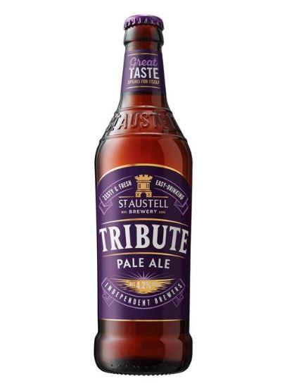 A bottle of st austell brewery tribute pale ale.