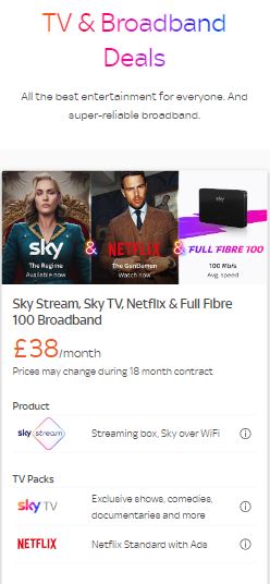 sky tv & broadband bundle