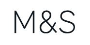 M&S The image shows the M&S logo, featuring the large black letters “M & S” in a simple, sans-serif font on a white background.