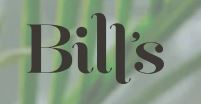 bill's The word "Bill's" in bold black text is displayed over a blurred green background with plant leaves.