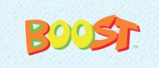 boost The word "BOOST" is written in bold, colorful, overlapping letters with a playful font on a light blue textured background.