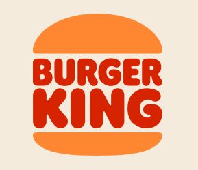 burger king Burger King logo featuring the brand name in bold red letters between two orange bun shapes, resembling a stylized burger.