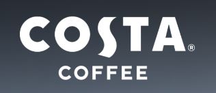 costa Costa Coffee logo with "COSTA" in bold white uppercase letters above the word "COFFEE" in smaller white uppercase letters on a dark gradient background.