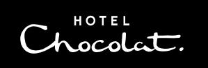 hotel chocolat Hotel Chocolat logo in white text on a black background.