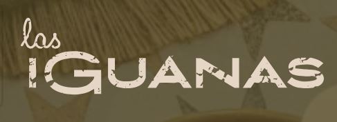 las iguanas The image shows the text "las IGUANAS" in a distressed font style on a muted background with faint star shapes.