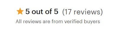 A 5 out of 5 star rating based on 17 reviews, with a note stating all reviews are from verified buyers.