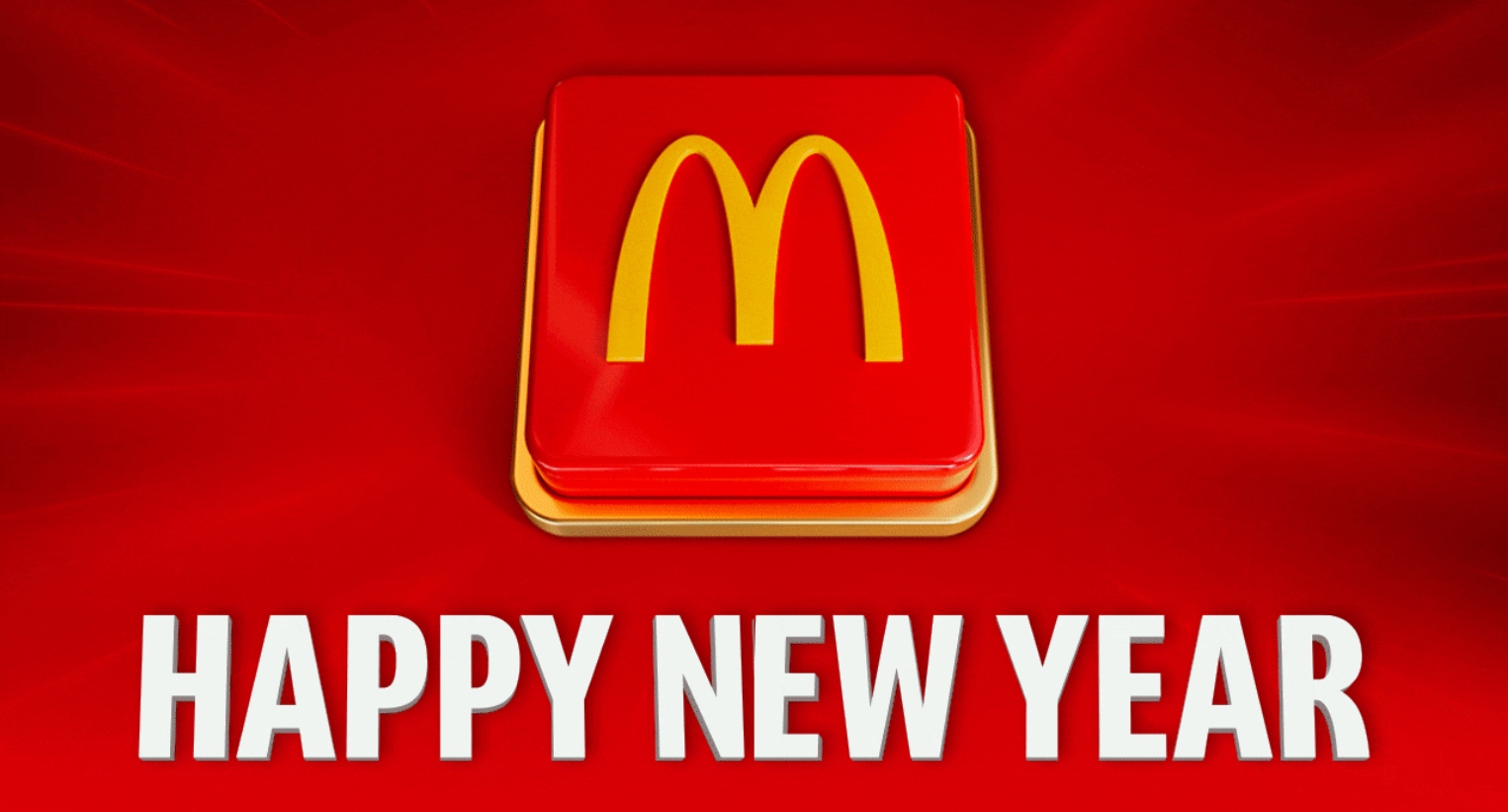 McDonalds takeaway offer A logo advertising MacDonalds fast food deals for the New Year