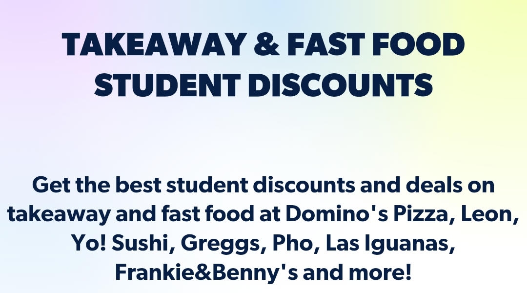 takeaway student discount mobile A mobile screenshot showing takeaway student discounts from Student Beans for cheap eats
