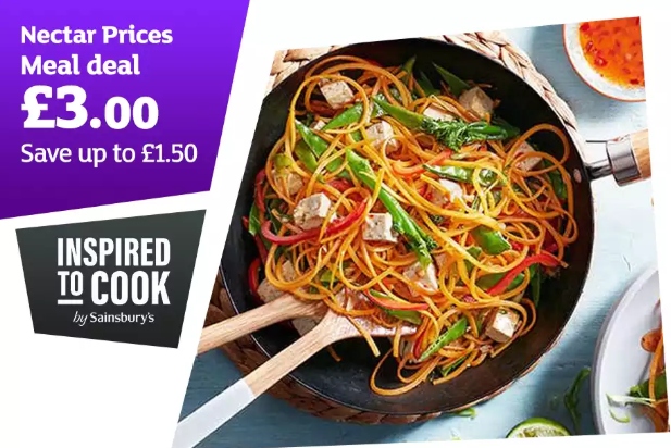 Sainsbury's stir fry meal deal A Stir Fry meal in Sainsbury's supermarket meal deal