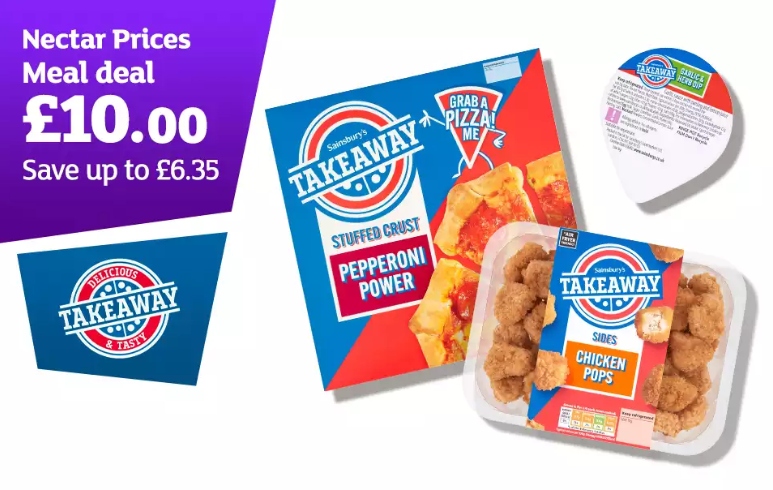Sainsbury's takeaway pizza deal A pizza and sides available in the Sainsbury's Takeaway Pizza dine-in deal