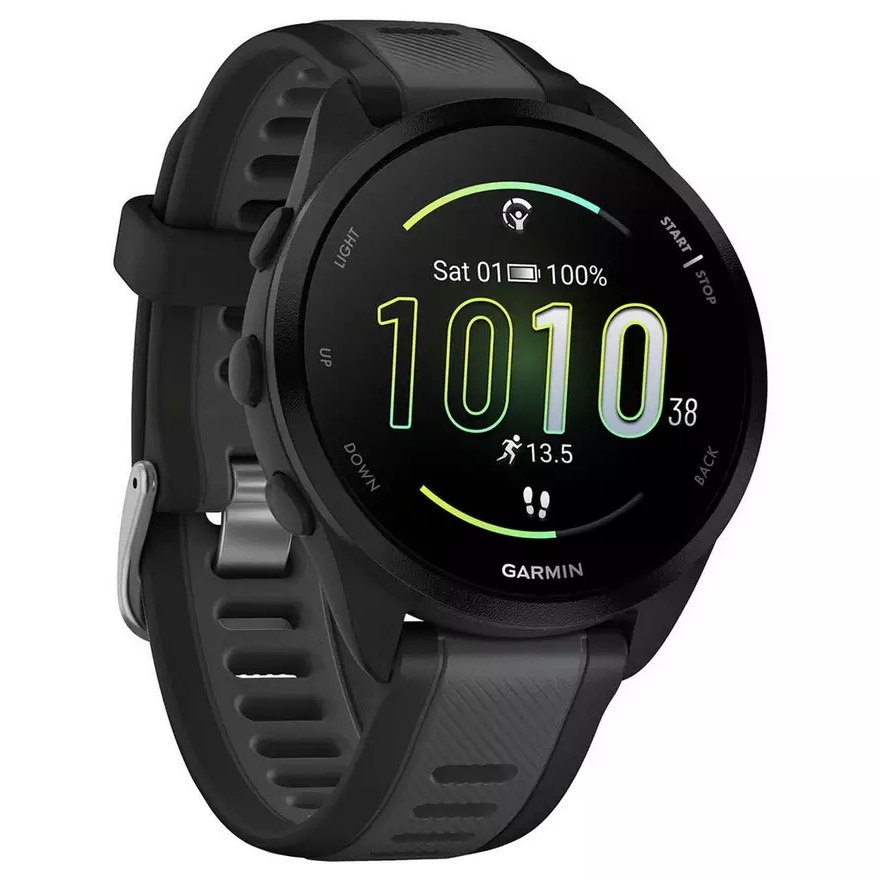 Garmin Forerunner 165 Watch A black Garmin smartwatch for running on sale in the tech Black Friday deals
