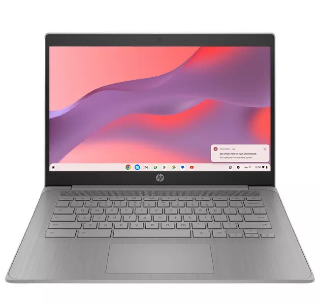 HP Chromebook An open HP Chromebook laptop available in the Black Friday tech deals