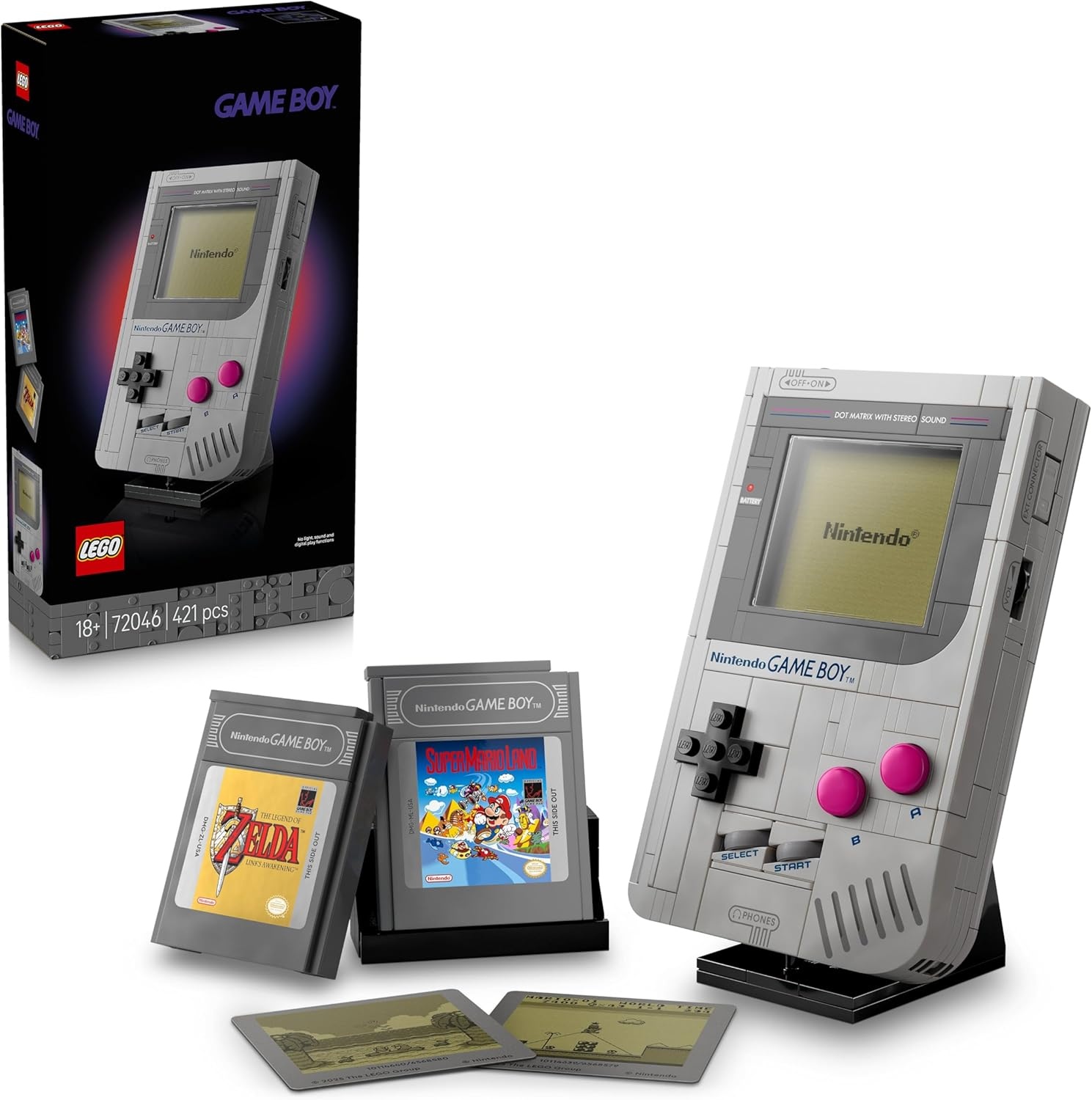 A LEGO Super Mario Bros game boy set, including a cartridge for The Legend of Zelda, included in Black Friday LEGO deals