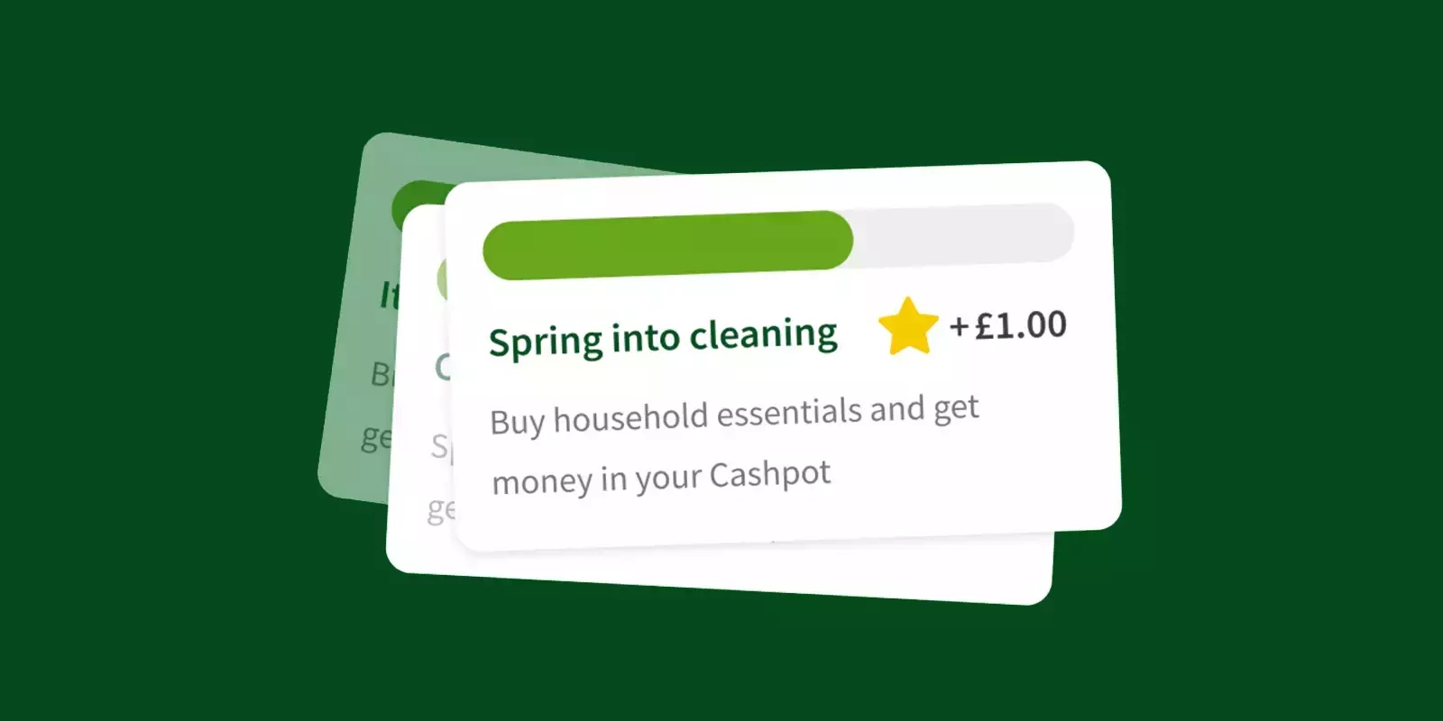 An image showing a stylised Asda Rewards mission for cleaning products