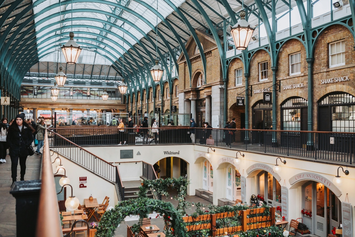 An image showing the indoor market at London Covent Garden