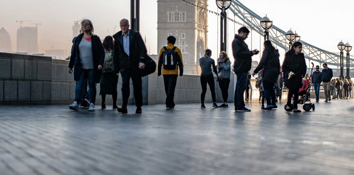 An image of people walking on London Bridge