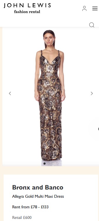 john lewis A woman wearing a sleeveless, full-length, gold and black sequin maxi dress from Bronx and Banco, shown on a plain white background.