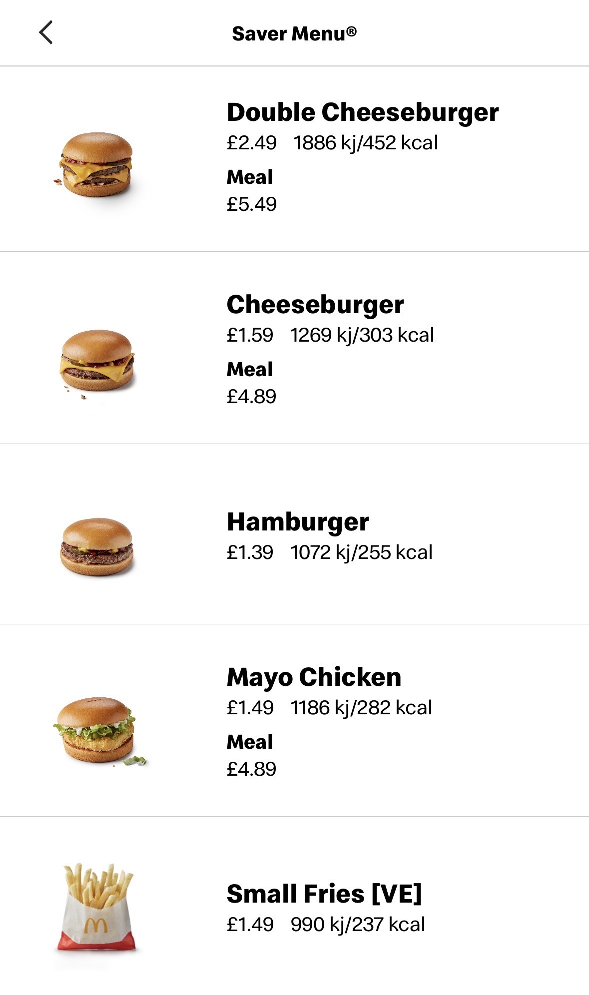 mcdonalds saver menu mobile