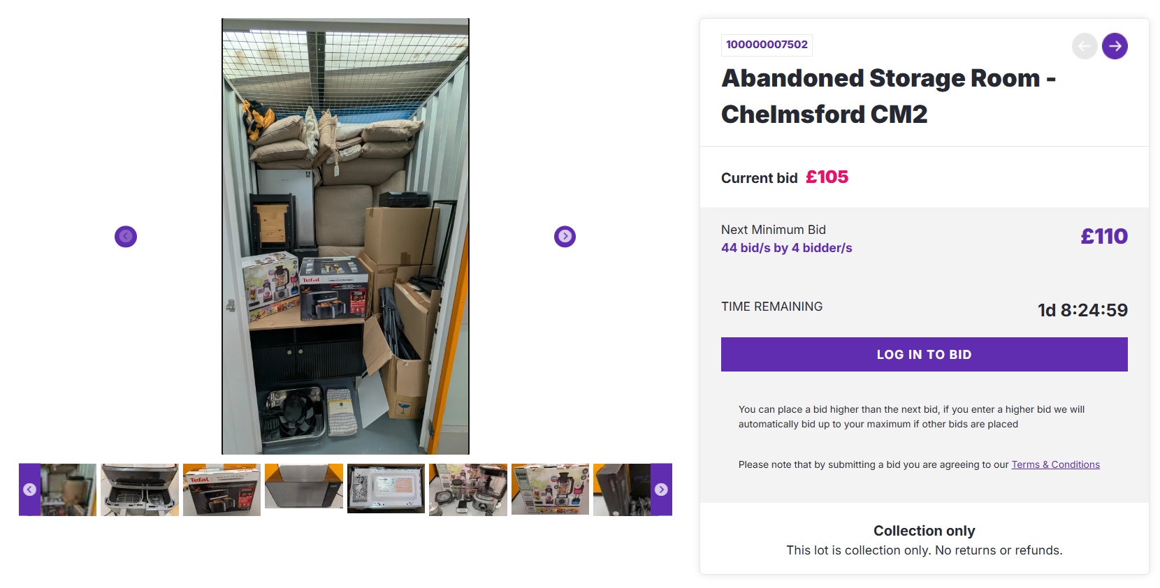 small storage locker auction A small UK storage locker up for auction, boasting finds like kitchen equipment