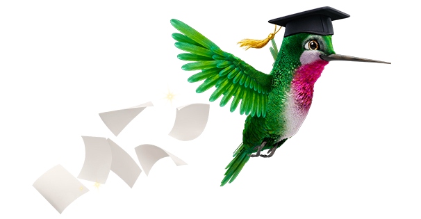 topcashback birthday university An image showing TopCashback's TipTop hummingbird mascot in a university graduation cap