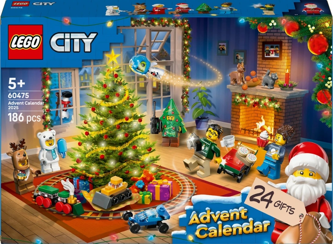 An image showing the 2025 LEGO City advent calendar Christmas scene