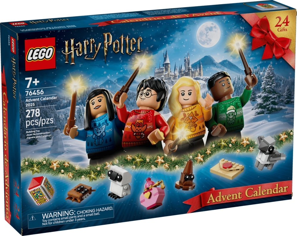 An image showing the 2025 LEGO Harry Potter advent calendar, starring characters like Harry Potter and Hermione Granger