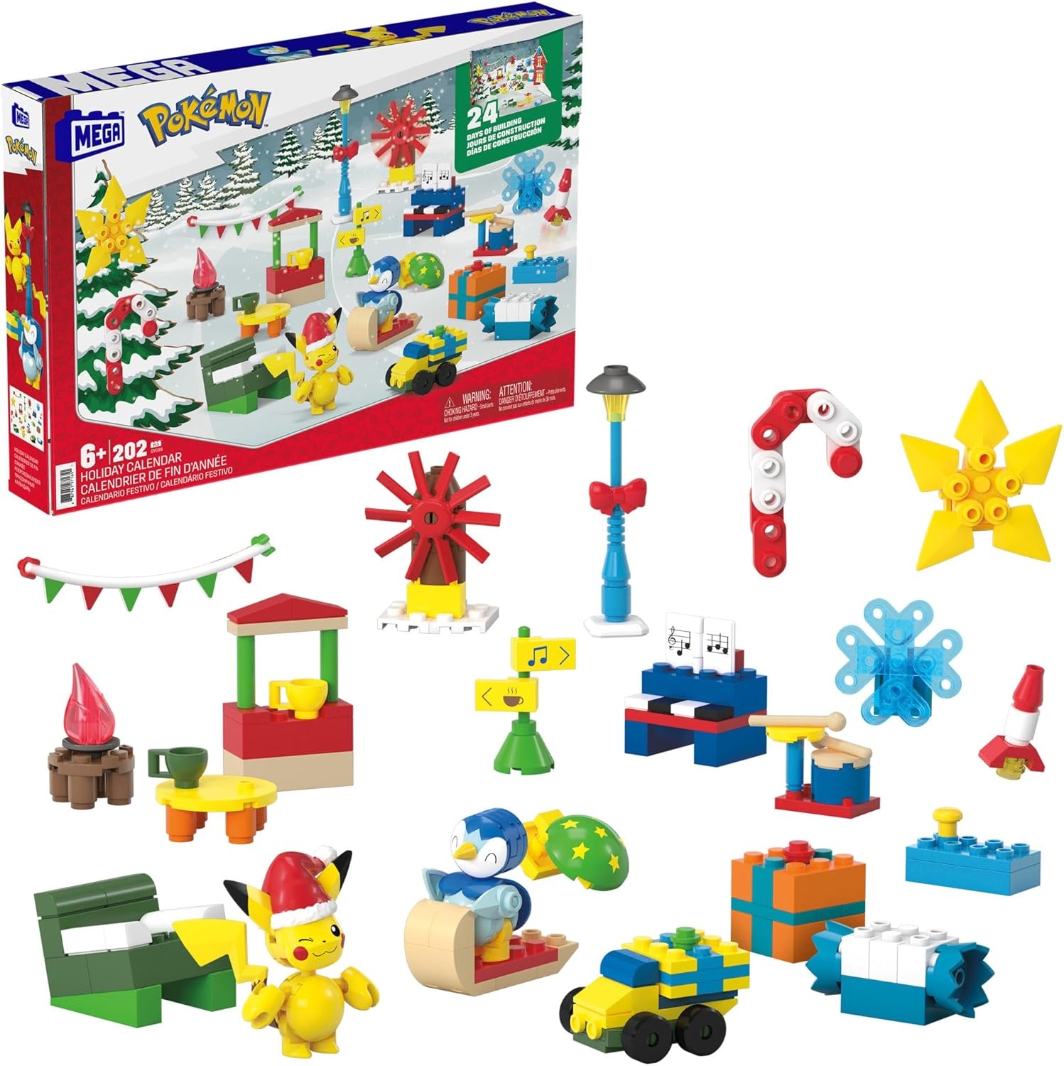 The Mega Pokémon advent calendar 2026, showing assembled characters and decorations